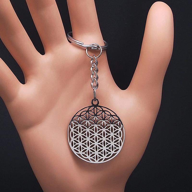 Flower of Life Stainless Steel Long Necklace for Women Men Gold Color Mandala Metatron Necklaces Jewelry Collares Para Mujer