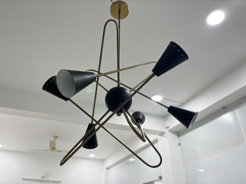 Stilnovo Style 6 Lights Shade Sputnik Chandelier Modern Ceiling Light Fixture