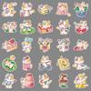 50 Spring Kitten Doodle Stickers Cartoon Cute Creative Decorative Water Cup Mobile Phone Small Mochi Stickers