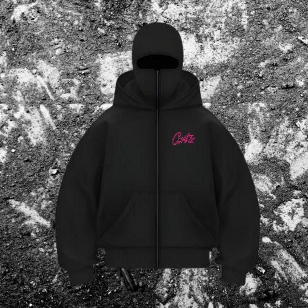 

Мужская толстовка на молнии с маской, Зимняя теплая спортивная одежда на молнии, Спортивная одежда с очень большим капюшоном, Модная уличная одежда с двойным капюшоном L