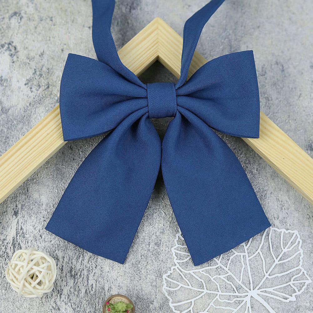 Solid Satin Square Corner Bow Tie Classic College Style Elegant Accessories For Girls Students Daily School JK Uniform Wear