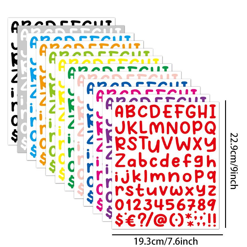 

12 листов наклеек с алфавитом 12 цветов Самоклеящиеся наклейки с цифрами и буквами Адресные таблички для почтовых ящиков Этикетки Поделки для DIY Искусство Наклейки