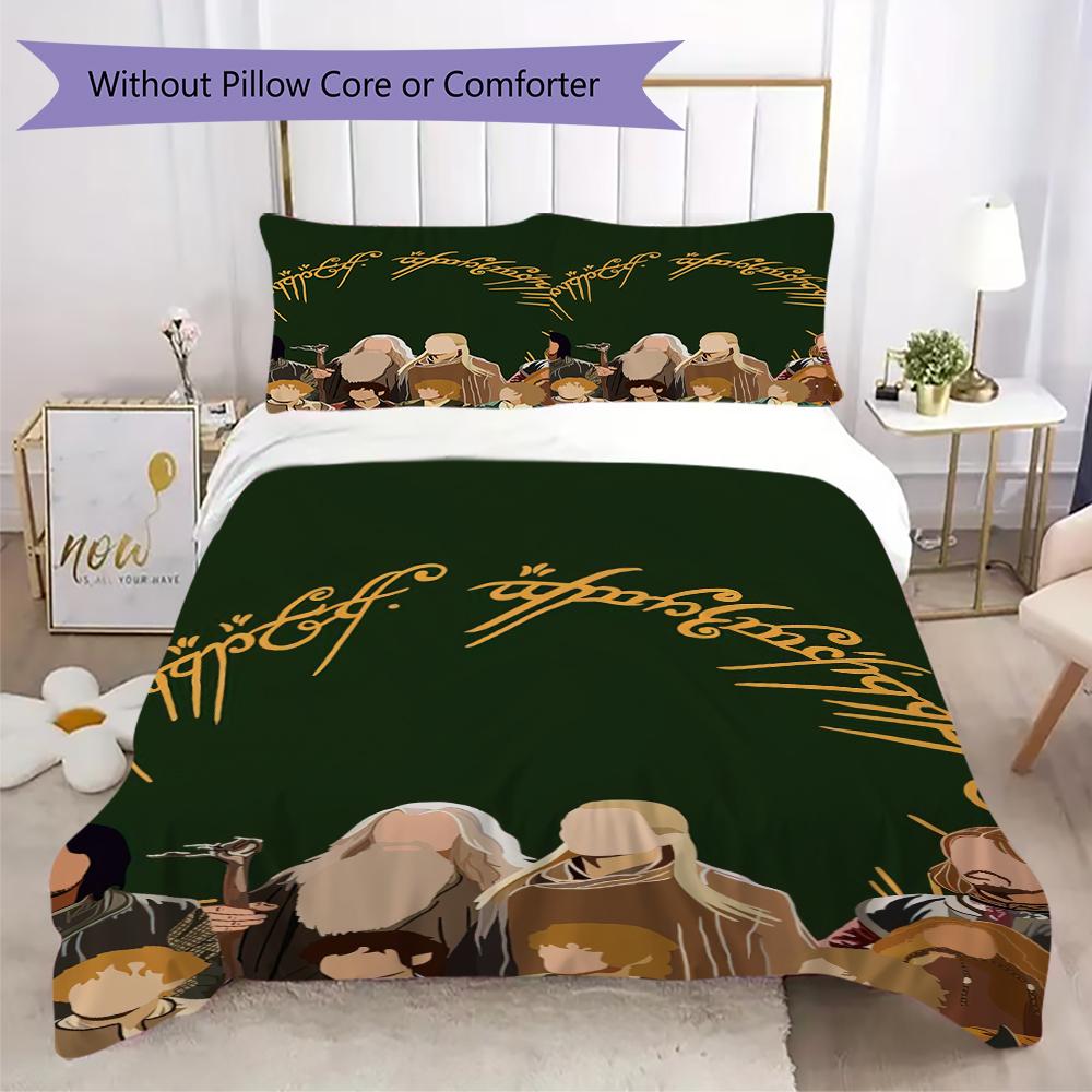 1PC The Lord of the Rings Bedding Quilt Set Quilt Cover Pillowcase Home Decoration Birthday Gift (1 * duvet cover + 2 * pillowcase, without core)A2