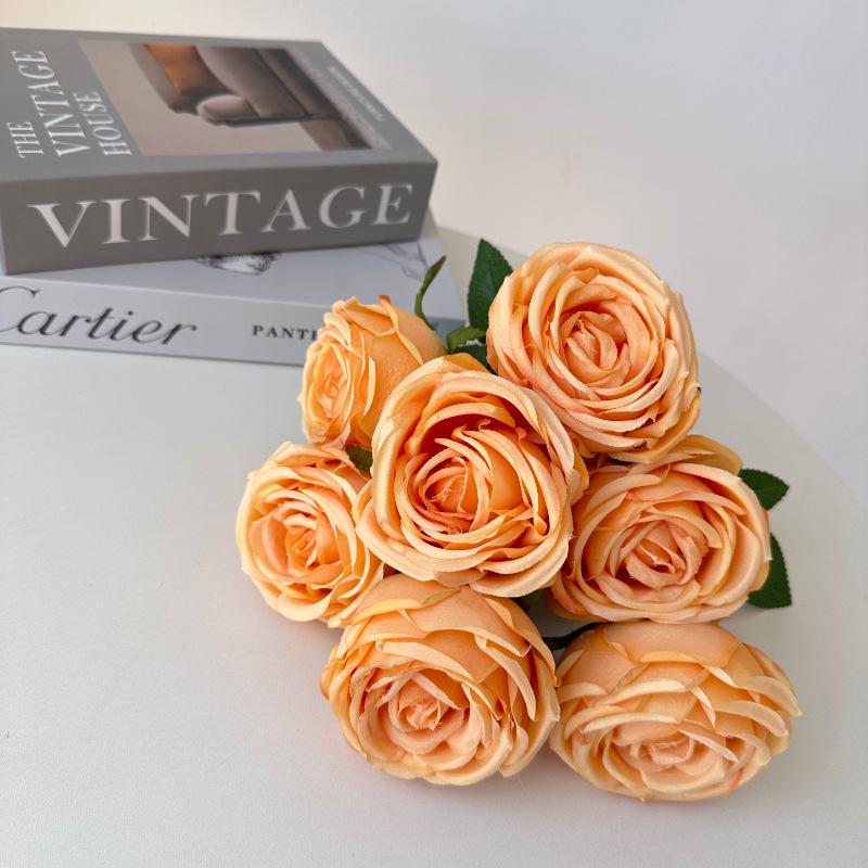 7-Head Imperial Concubine Rose Bouquet: Wedding, Table, Aisle, and Hotel Decor Simulation