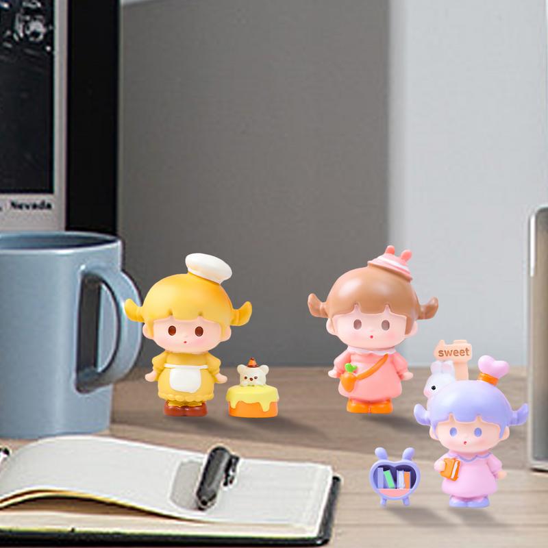 Cute Girl Statue Anime Cartoon Girl Model Figure Desktop Decoration Little Girl Figurines Collectible Toy Car Interior