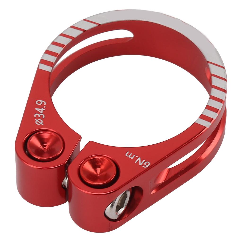 Bike Seat Post Clamp Aluminum Alloy Adjustable Bicycle Seatpost Lock Clamp Quick Release for Replacement Red 34.9mm