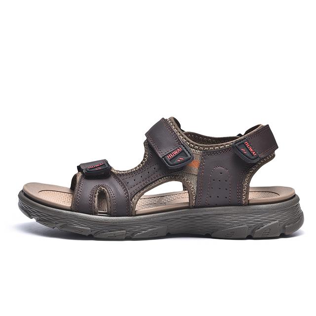 

Летние мужские сандалии, повседневная обувь на платформе, мужская резиновая мужская обувь из натуральной кожи, большой размер 38–46, пляжная дышащая мягкая обувь 41