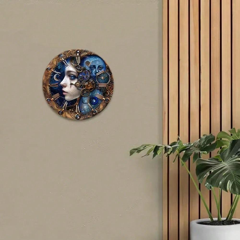 Orologio da Parete a Ingranaggi Steampunk Segno Metallico Decorazione Vintage per Casa Ufficio