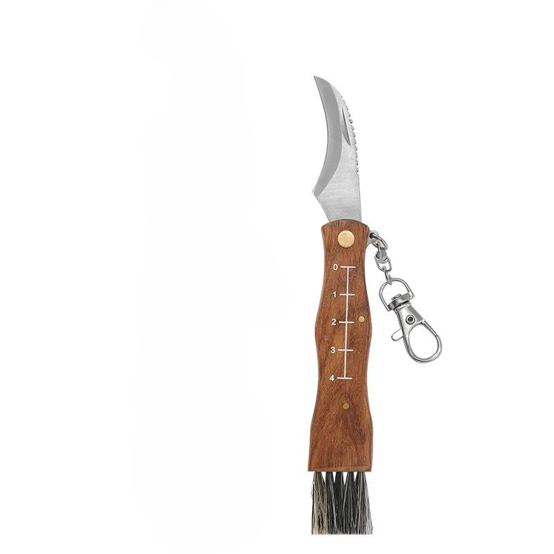 

Многофункциональный складной инструмент для барбекю, портативный 2 в 1 складной мини-нож для чистки овощей с чистящей щеткой для кемпинга