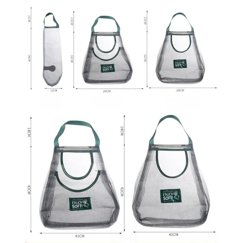 Reusable Kitchen Hanging Mesh Bag Home Fruit and Vegetable Net Bag for Ginger Garlic Potatoes Onions Storage Baskets