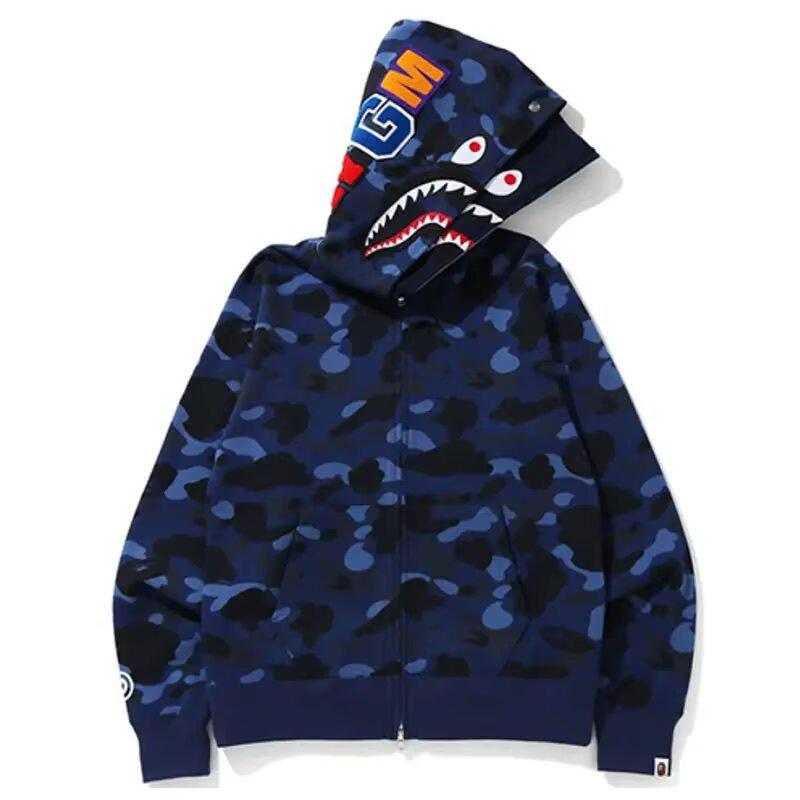 Americká Retro Camo Mikina s Kapucňou na Zips - Unisex Jesenné Oblečenie Small