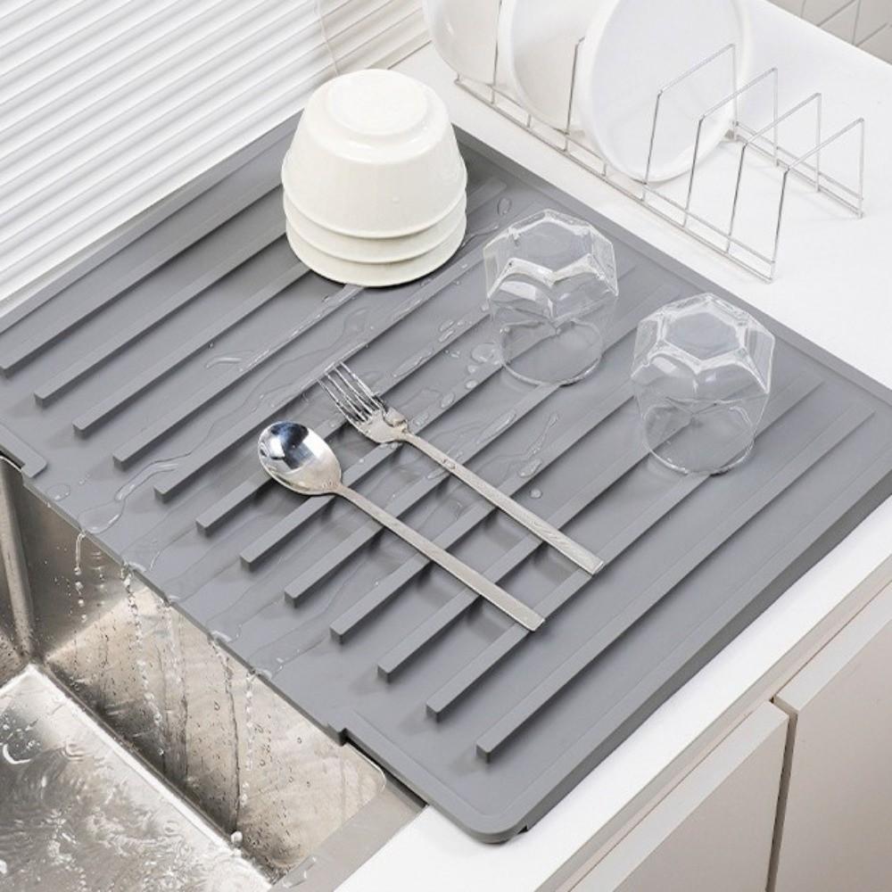 Non-slip Silicone Sink Drying Mat Flexible Thick Kitchen Sink Mat  Kitchen Counter