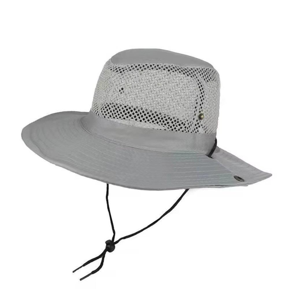 Foldable Mesh Fishing Hat Anti-UV Outdoor Camping Hat Beach Sun Hat  Travel серый