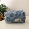 Plush Girl Heart Makeup Bag Portable Travel Storage Organizer With Hanging Loop For Students