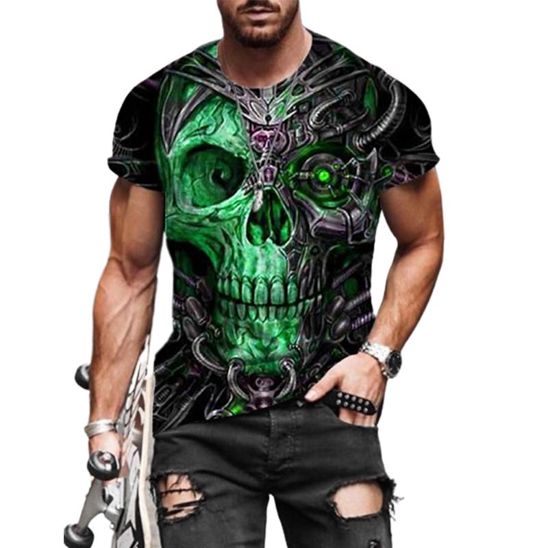 Neue Sommer Herrenmode T-shirt Persönlichkeit Schwarz Schädel Gedruckt männer T-shirt Top