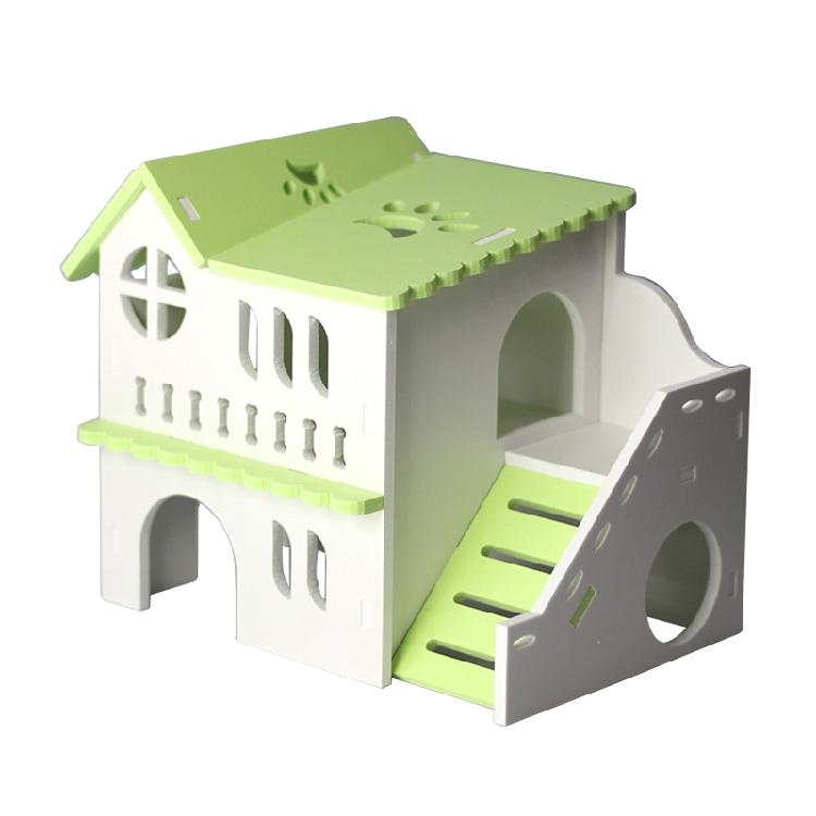 

Hamster House Hideout Small Animals 2-Story Villa Cage Decor Easy to Assemble 1 зелёный