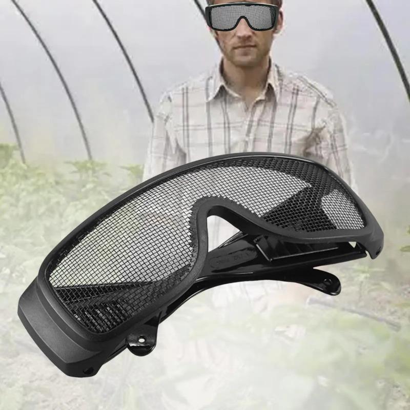 Bezpečnostní brýle s kovovou síťkou - Nárazuvzdorná a větraná ochrana očí pro dospělé, dřevorubce a outdoorové sporty (Nastavitelný střih)