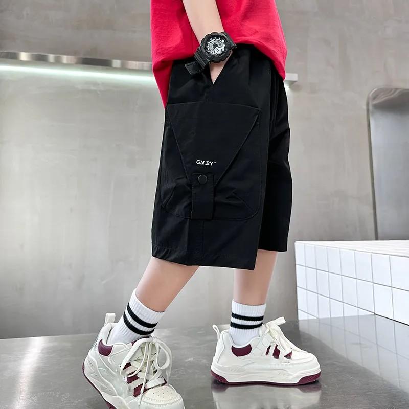 

Boys Lightweight Summer Athletic Shorts: Cool, Relaxed-Fit, Stylish 5-Inch Shorts for Older Kids 120 чёрный