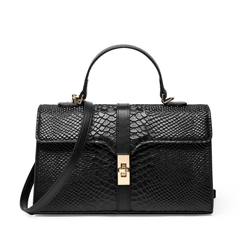 Big crocodile pattern shoulder bag generation niche leather women's bag high quality snake pattern handbag