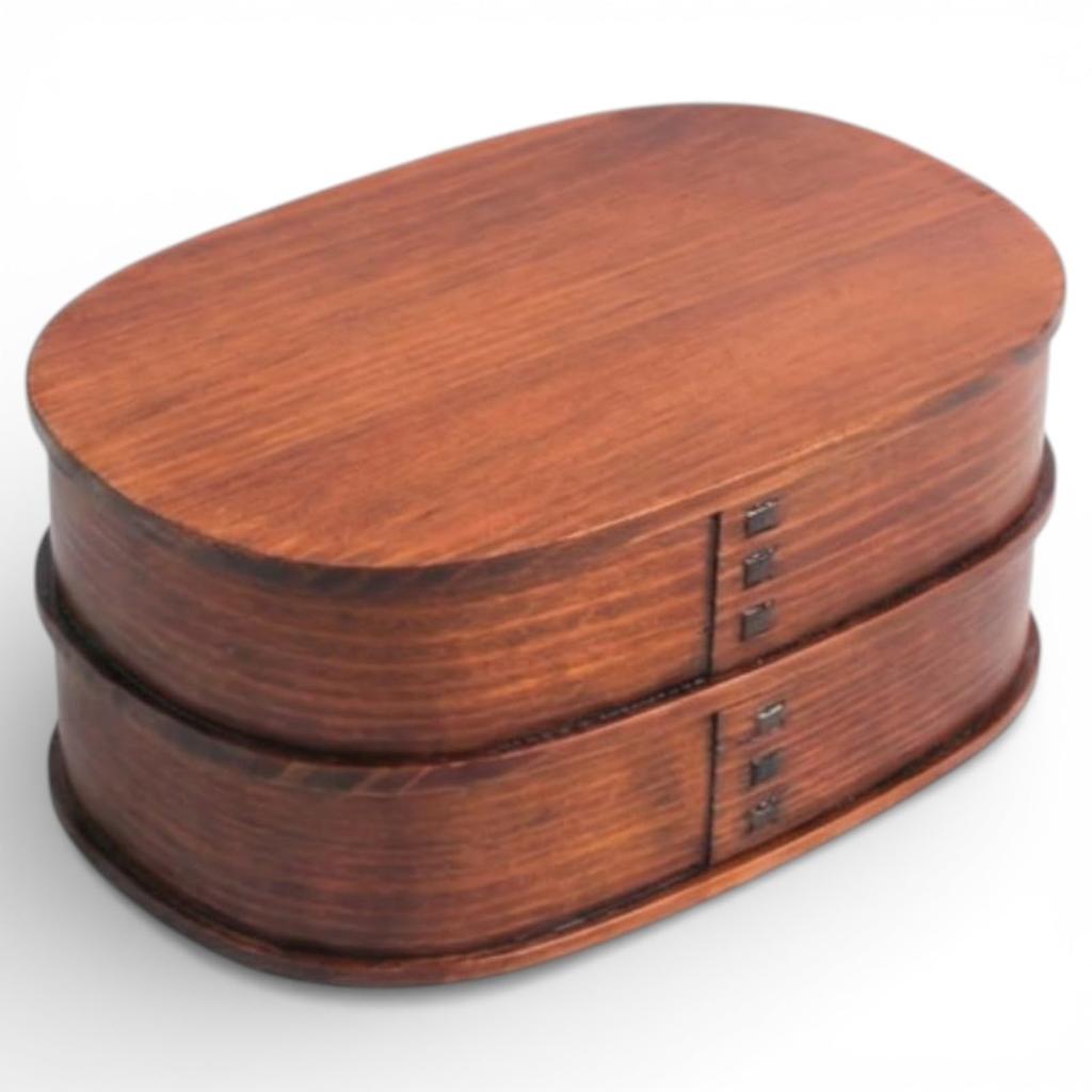 Bentwood Bento J-kitchens Box, Men's, Wooden, Two-Tier, Lacquered, 18x10.2x8cm, 800ml, WABI-370519