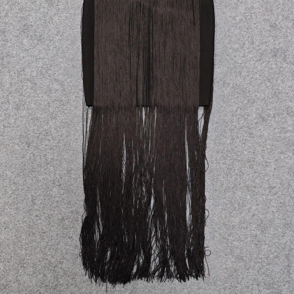 European & American Tassel Halterneck Bodycon Bandage Dress