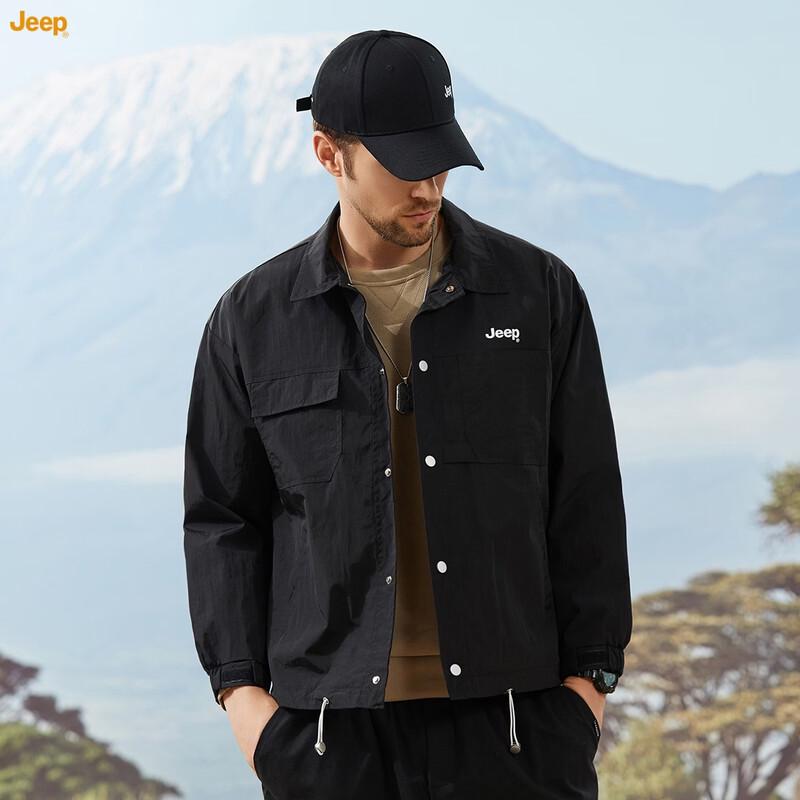 JEEP Men s Lightweight Lapel Work Jacket L
