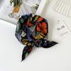 55 Cotton And Linen Headscarf Summer And Autumn Floral Silk Scarf Sweet Versatile Square Scarf Small Scarf Women'S Thin Decorative Silk Scarf