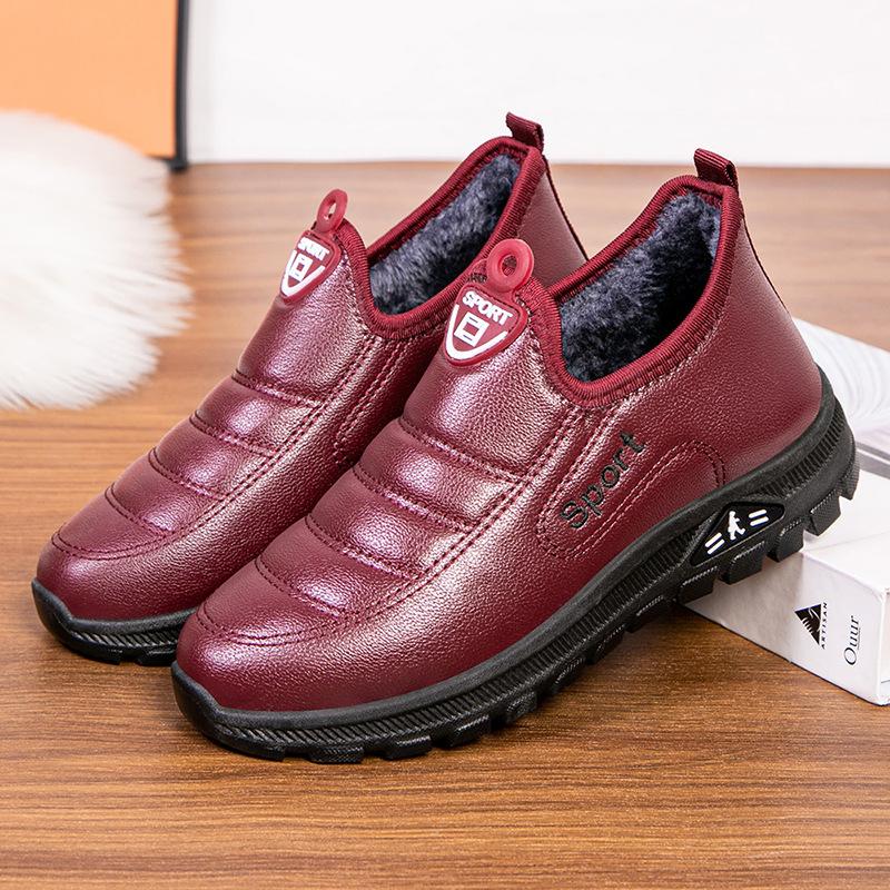 

Женские повседневные зимние теплые ботинки для снега с подкладкой из искусственного меха, нескользящие мокасины, водонепроницаемые рабочие кроссовки для ходьбы, удобные короткие ботинки для женщин 36