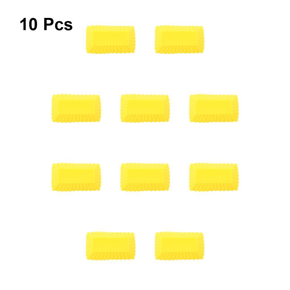 10Pcs Silicone Cake Mold Rectangular Pudding Baking Tools Reusable Cupcake Liners Kitchen Home Party Bakeware Accessories