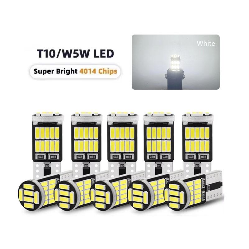 10PCS Auto Bulb T10 W5W 194 501 Led Canbus No Error Car Interior Light T10 26 SMD 4014 Chip Wedge Side Lights Instrument Lamp