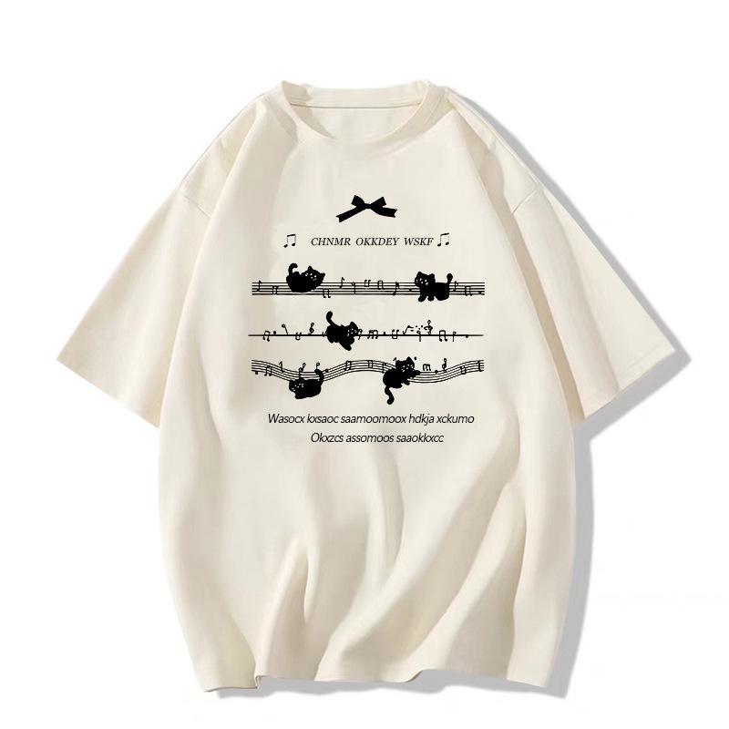 

Женская американская ретро серая хлопковая футболка, короткий рукав, свободный крой, трендовый стиль 2025. M абрикосовый