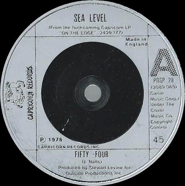 

7inch Record SEA LEVEL - Fifty-Four POSP28 Capricorn Recor 1978 UK Soul/Funk Used
