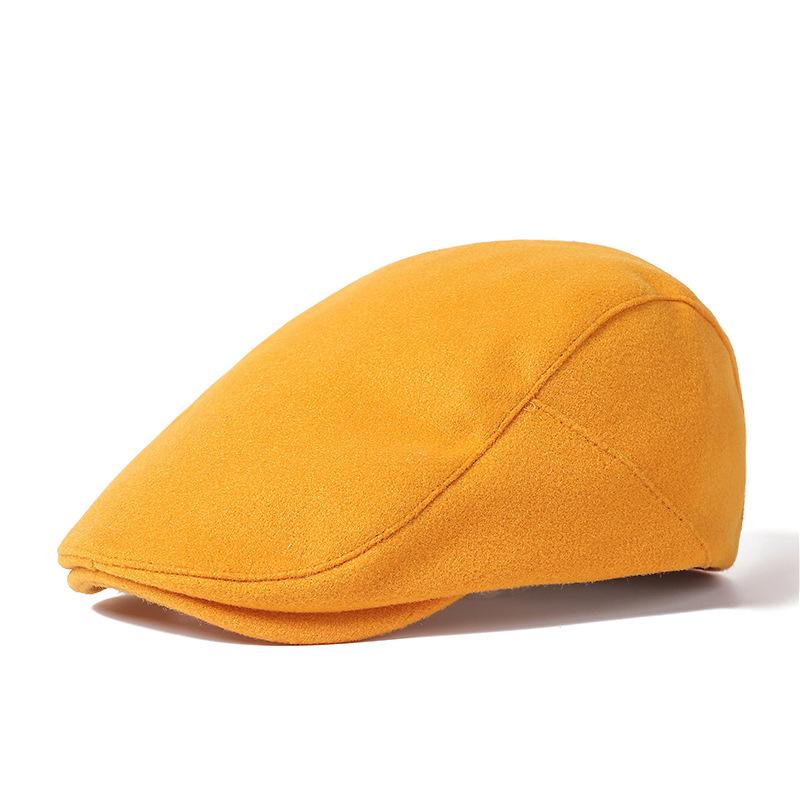Solid Color Duck Tongue Hat Winter Warm Forward Cap Thickened Warm Beret Ladies Retro Hat