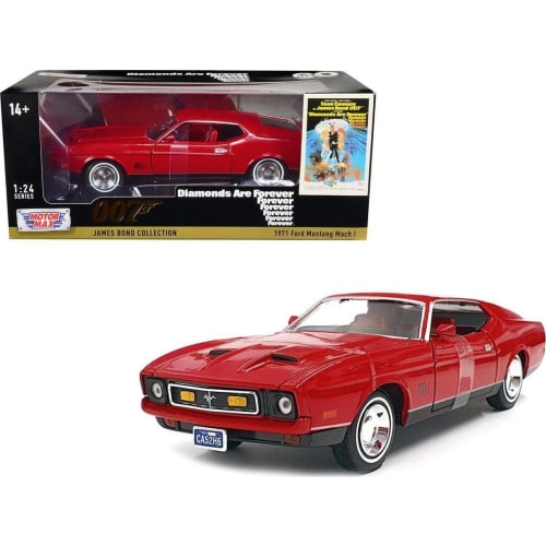 MOTORMAX 007 Bond Car Diecast 1/24 Scale Ford Mustang USA Mach 1 1971 Movie 007 Diamonds Are Forever