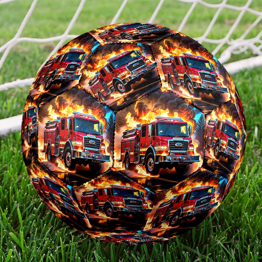Fire Truck Theme Size 5 Soccer Ball, Suitable for Both Indoor and Outdoor Matches, a Gift Suitable for Everyone.
