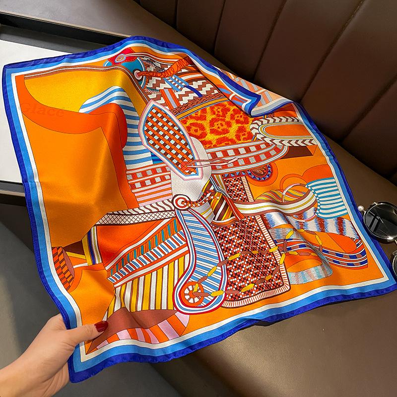 100% Nature Real Silk Square Scarf Women Luxury Brand Print Female Foualrd Scarves Neckerchief Bandana Neck Ties for Office Lady