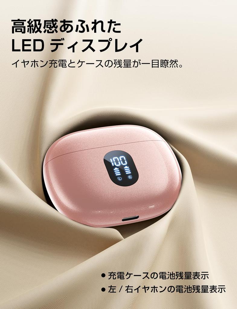 Bluetooth Wireless 48 Hours Deep LED IPX7 Instant Bluetooth Fast Compatible with and Perfect for and Web Conferencing Earbuds, Playtime, Bass,
