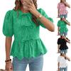 Women's Color Bubble Short Sleeved  Beach Shirt Top