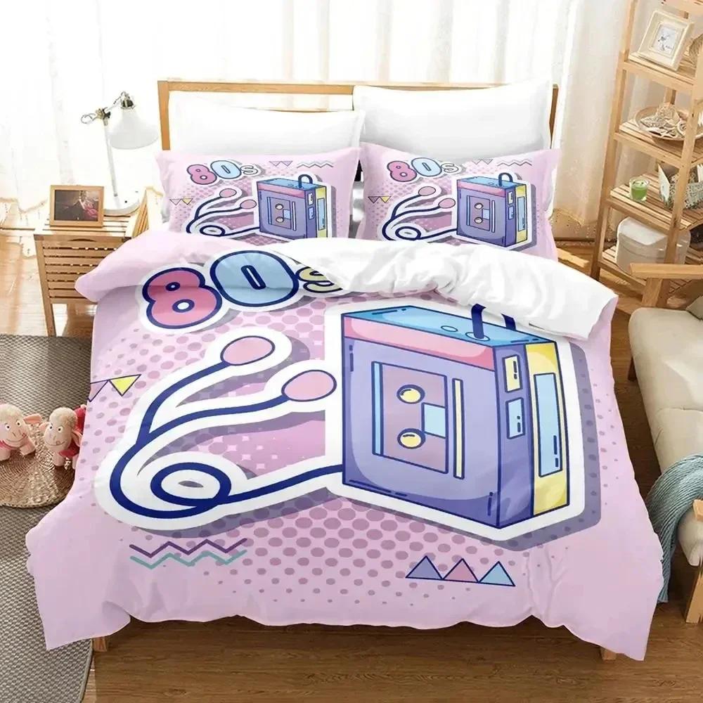 

TV series I Love The 80s Logo Bedding Set Duvet Cover Soft Quilt Cover Pillowcase Comforter king Queen Size For Boys Adult size 70x133cm 2pcs