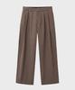 NOIRER Two-Tuck Washed Cotton Slacks (Brown)
