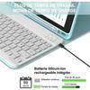 Keyboard Case for iPad A16 (11 ") / iPad 10 2022 (10.9") Blue PU Leather with Keyboard + Mouse + Stylus