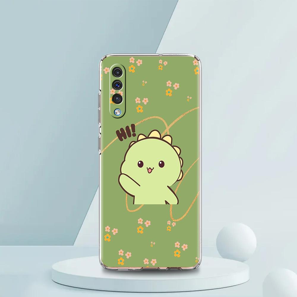 Funny Cute Cartoon Dinosaur Transparent Phone Case for Samsung Galaxy A16 A14 A12 A22 A24 A42 A02 A03S A06 A20 A30 A40 TPU Cover