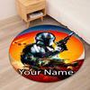 Custom Name The Mandalorian Printed Round Rug Carpet Chair Rug Area Rug Entryway Doormats,for Office Chair Living Room Bedroom Kitchen Room.