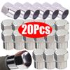 Car Flat Head Valve Cap Universal Hexagonal Chrome Plated Dust Wheel Nozzle Decor Tyre Valve Stem Caps Auto Accessories 20/10Pcs