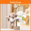 Back Rabbit Flower Keychain Cute Girl Backpack Decorative Pendant Doll Plush
