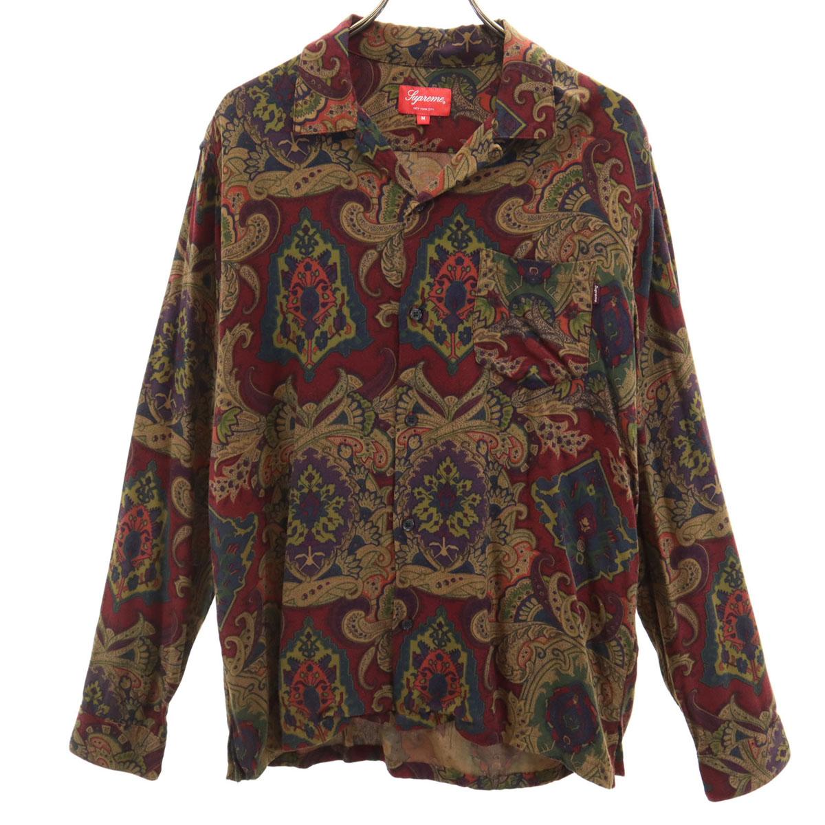 

Supreme 15AW Paisley Pattern Long sleeve Open collar shirt M Burgundy Men s Used