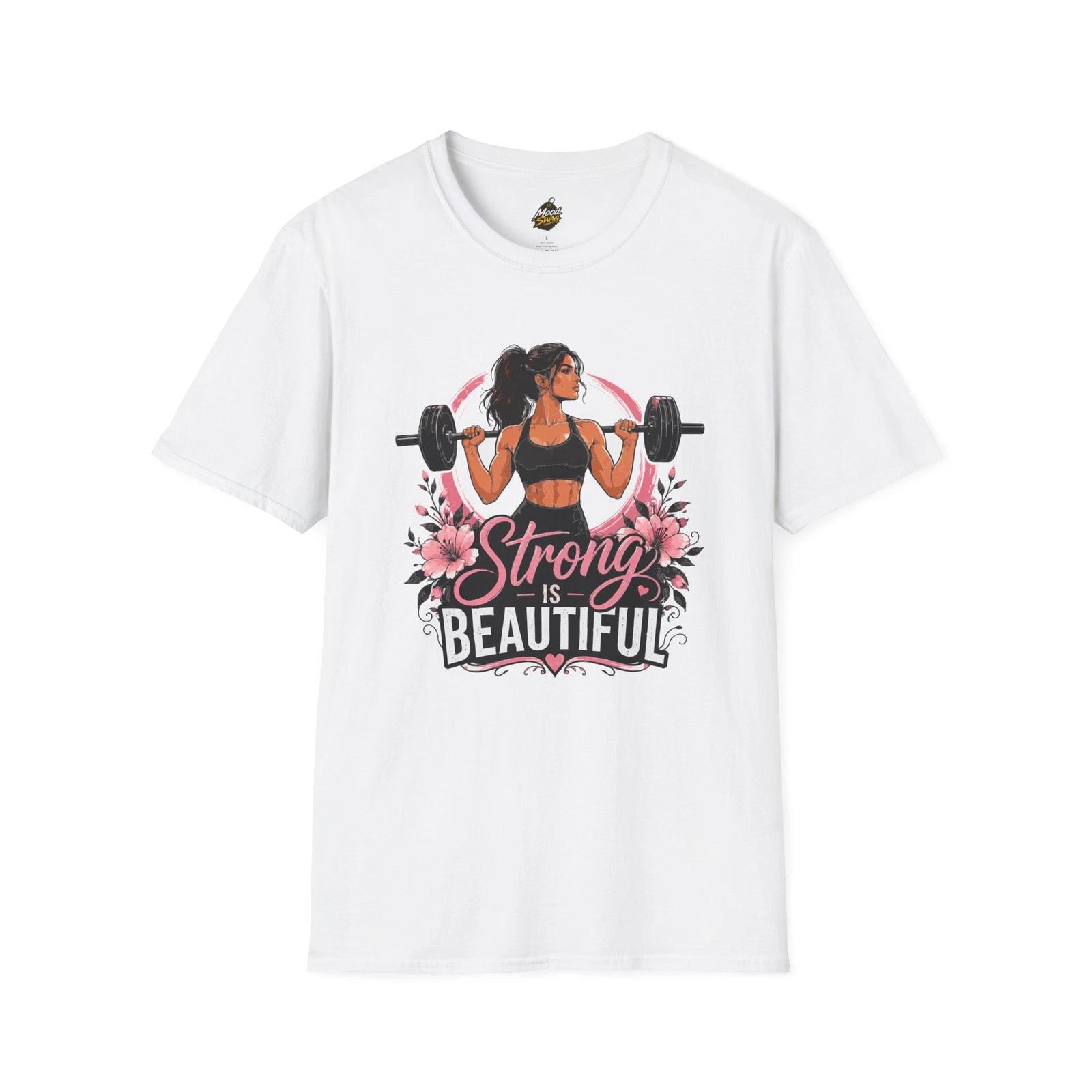 Strong Is Beautiful Weightlifting Shirt | Women’s Gym Fitness Workout Tee L
