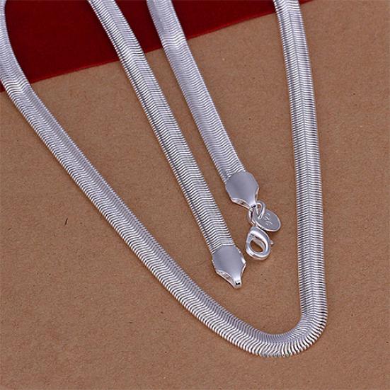 Women's Men's Fashion Solid Silver Plated 6mm Snake Chain Necklace No Pendant