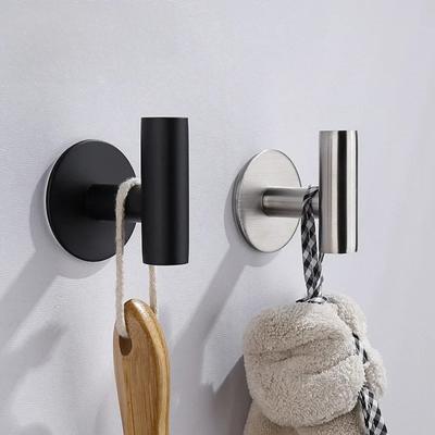 Edelstahl Einzelhaken Mantel Hut Haken Bohren Wandmontage Kreative Badezimmer Metall Kleidung Amerikanischen Stil