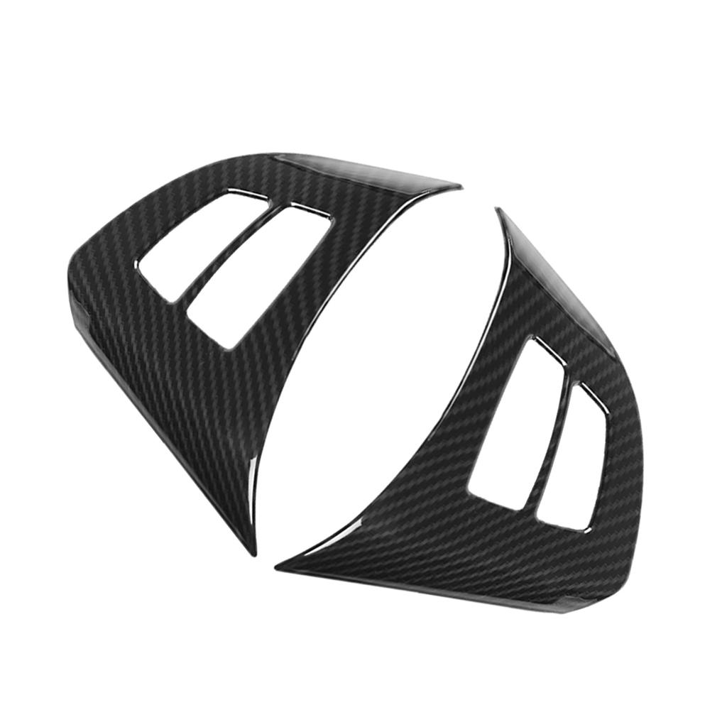 2pcs Carbon Fiber Style Steering Wheel Button Frame Decoration Cover Trim for BMW X5 E70 2008‑2013